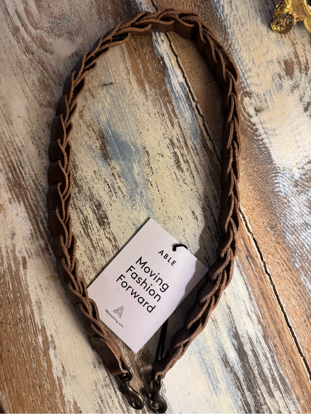 Able Braided Leather Camera Strap in Brown